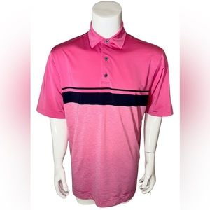 Footjoy Men’s Golf Polo Shirt Pink Large L Short Sleeve